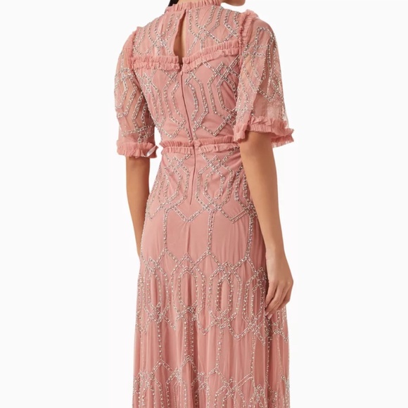 Amelia Rose Blush‎ Pink Embellished Maxi Dress size 14 NWT Mother of Bride/Groom - Picture 3 of 5